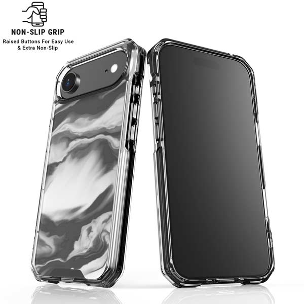 Grey Marble Ink iPhone 17 Air Clear Case