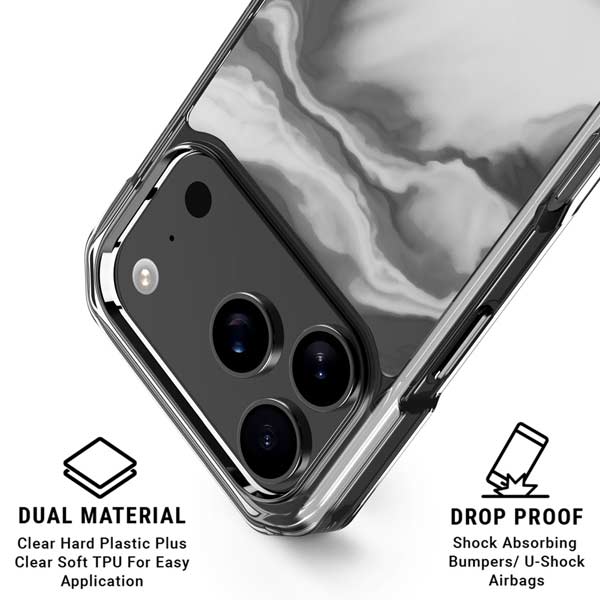 Grey Marble Ink iPhone 17 Pro Max MagSafe Case