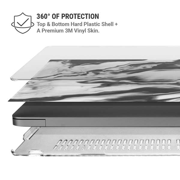 Grey Marble Ink MacBook Pro 14in (2021-24) Case plus Skin