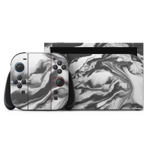 Grey Marble Ink Nintendo Switch 2 (2025) with Joy-Con Skin