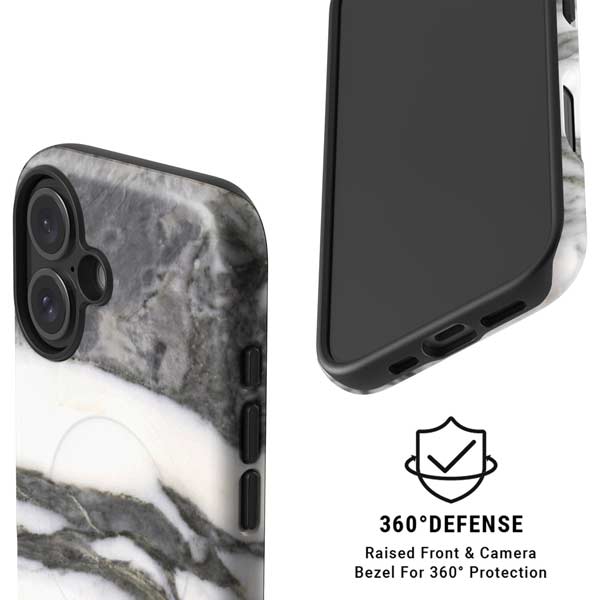 Grey Marbling iPhone 16 Magsafe Impact Case
