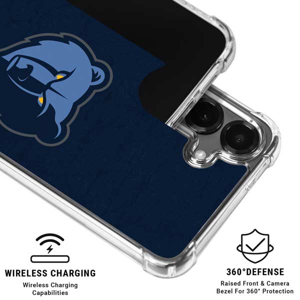 NBA Memphis Grizzlies Distressed Galaxy S26 Clear Case