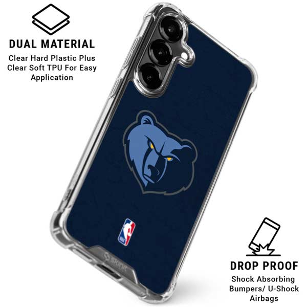 NBA Memphis Grizzlies Distressed Galaxy S26 Clear Case