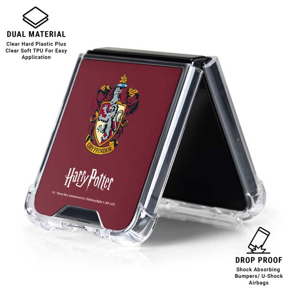 Wizarding World Harry Potter Gryffindor House Crest Galaxy Z Flip7 Clear Case
