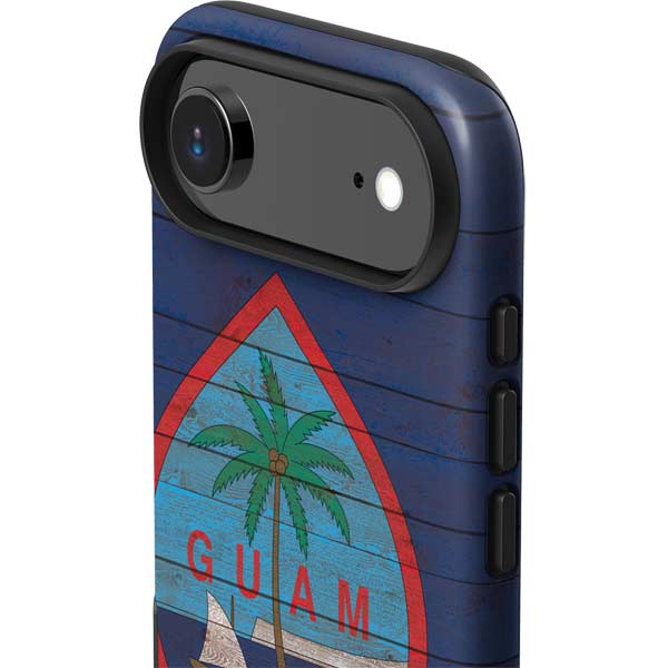 Guam Flag Dark Wood iPhone 17 Air Impact Case