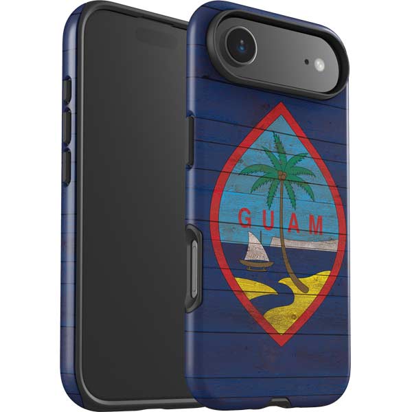 Guam Flag Dark Wood iPhone 17 Air Impact Case