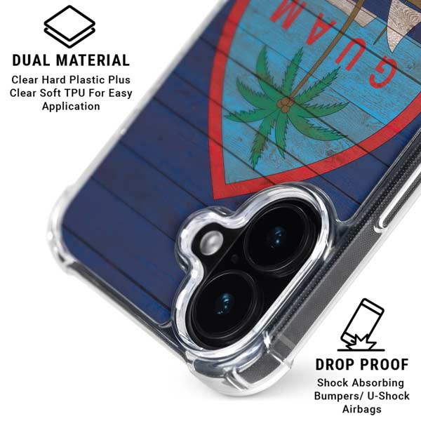 Guam Flag Dark Wood iPhone 17 MagSafe Case