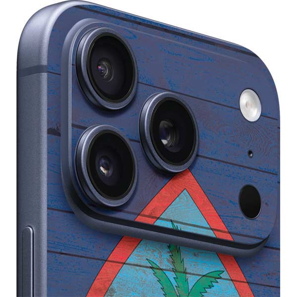 Guam Flag Dark Wood iPhone 17 Pro Skin