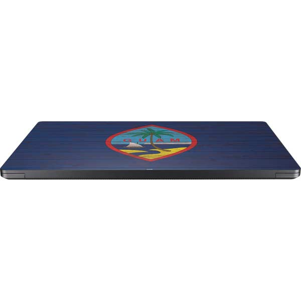 Guam Flag Dark Wood Surface Laptop 7 13.8in Skin