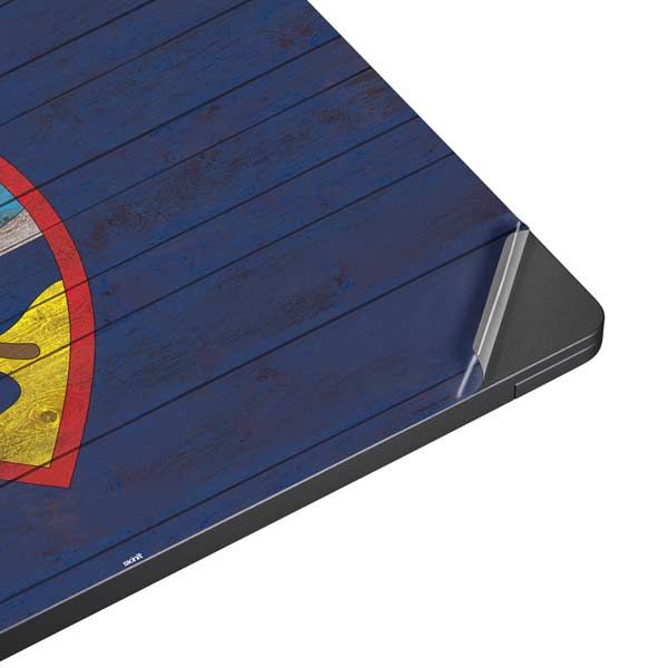 Guam Flag Dark Wood Surface Laptop 7 13.8in Skin