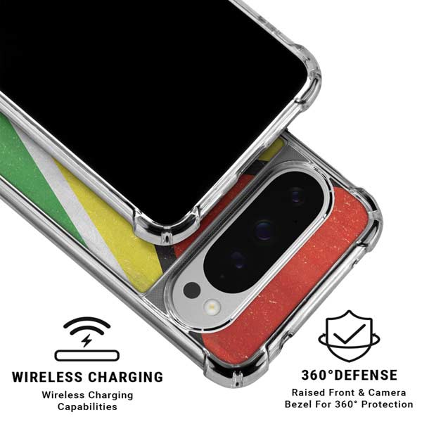 Guyana Flag Distressed Google Pixel 10 Pro XL Clear Case