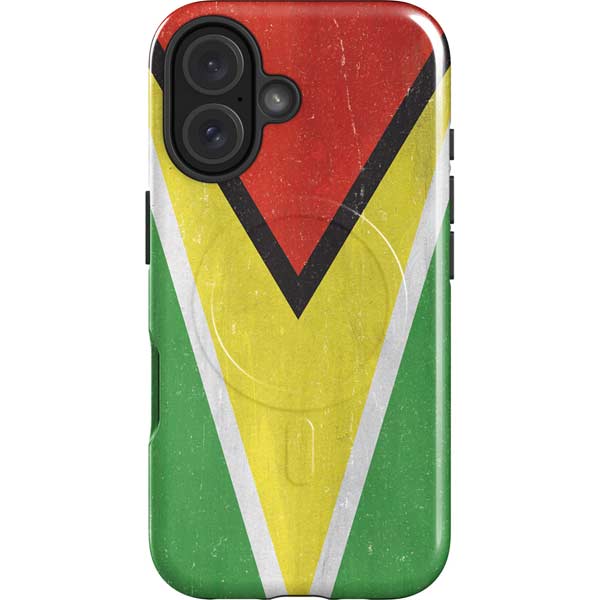 Guyana Flag Distressed iPhone 16 Magsafe Impact Case