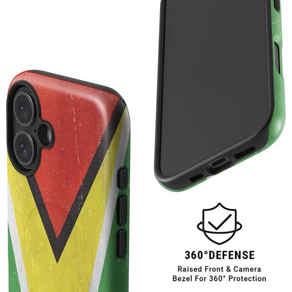 Guyana Flag Distressed iPhone 16 Magsafe Impact Case