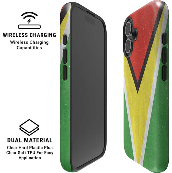 Guyana Flag Distressed iPhone 16 Magsafe Impact Case