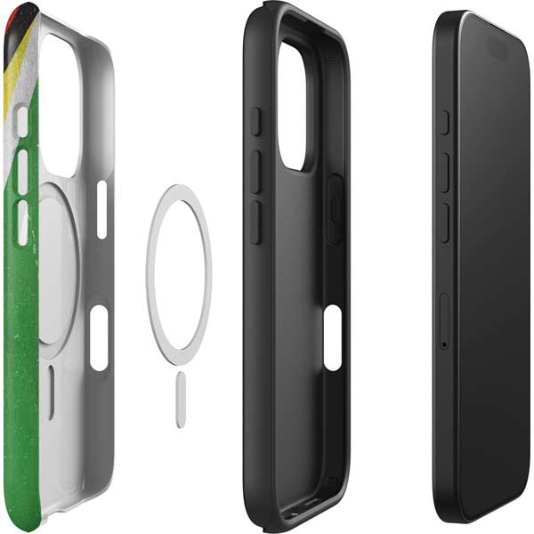 Guyana Flag Distressed iPhone 16 Pro Max Magsafe Impact Case