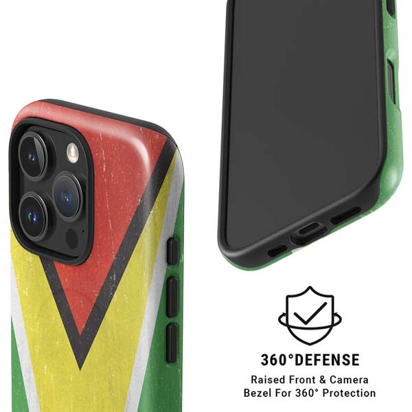 Guyana Flag Distressed iPhone 16 Pro Max Magsafe Impact Case