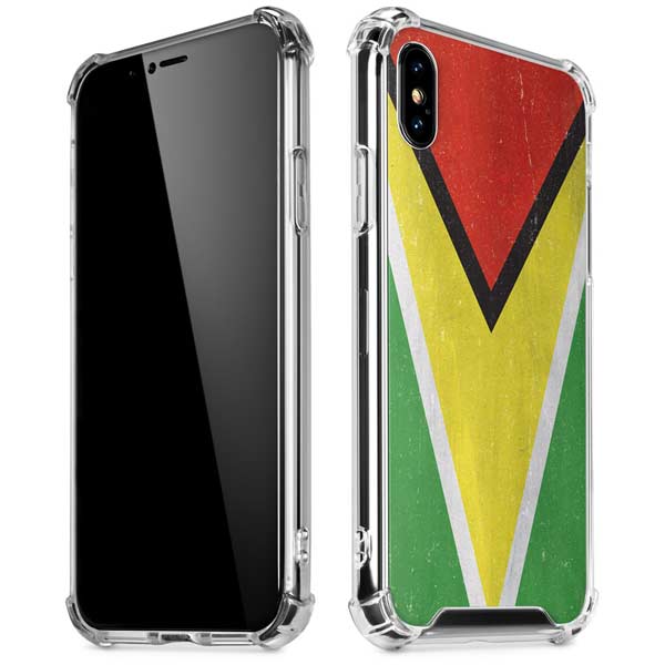 Guyana Flag Distressed iPhone X/XS Clear Case