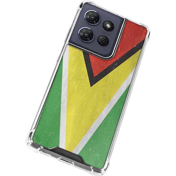 Guyana Flag Distressed Moto G 5G (2025) Clear Case