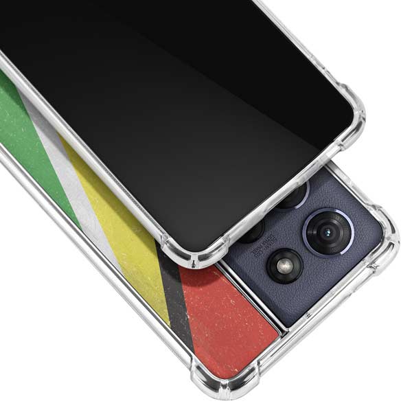 Guyana Flag Distressed Moto G 5G (2025) Clear Case