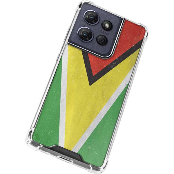 Guyana Flag Distressed Moto G Play 5G (2025) Clear Case