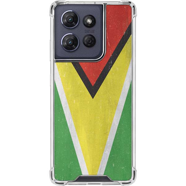 Guyana Flag Distressed Moto G Power 5G (2025) Clear Case