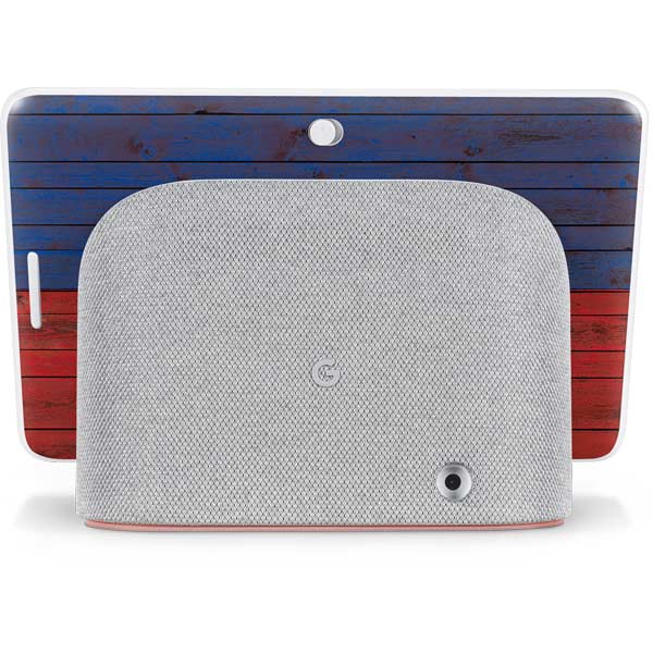 Haiti Flag Dark Wood Google Home Hub Skin