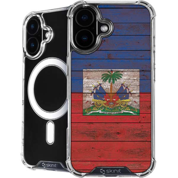 Haiti Flag Dark Wood iPhone 17 MagSafe Case