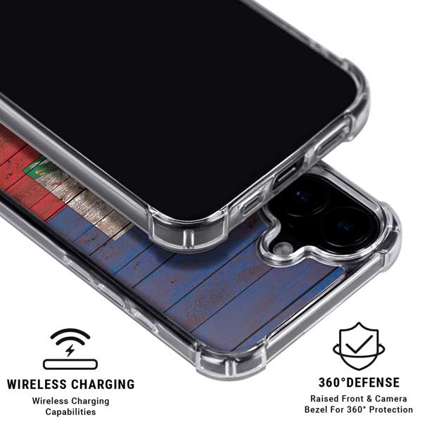 Haiti Flag Dark Wood iPhone 17 MagSafe Case