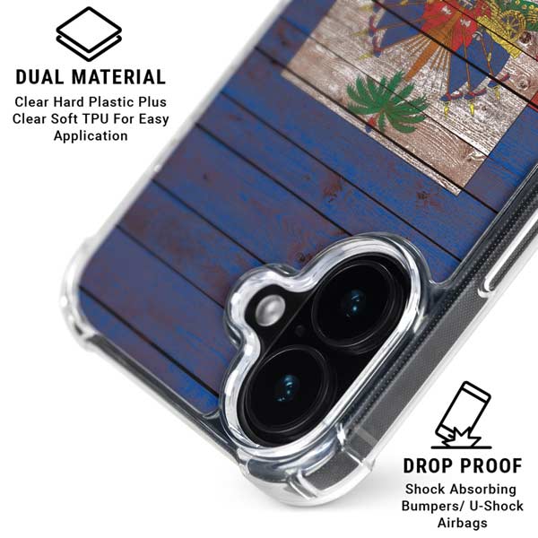 Haiti Flag Dark Wood iPhone 17 MagSafe Case