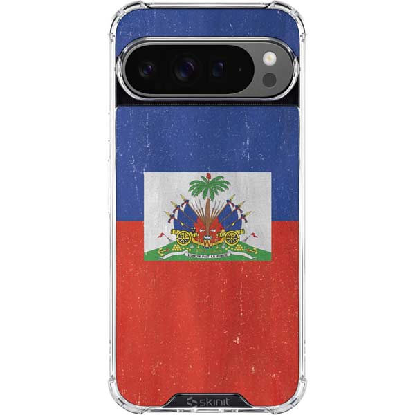Haiti Flag Distressed Google Pixel 10 Pro XL Clear Case