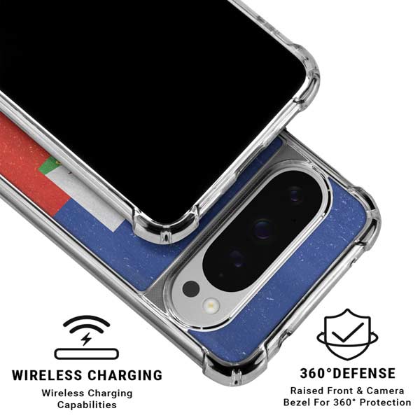 Haiti Flag Distressed Google Pixel 10 Pro XL Clear Case
