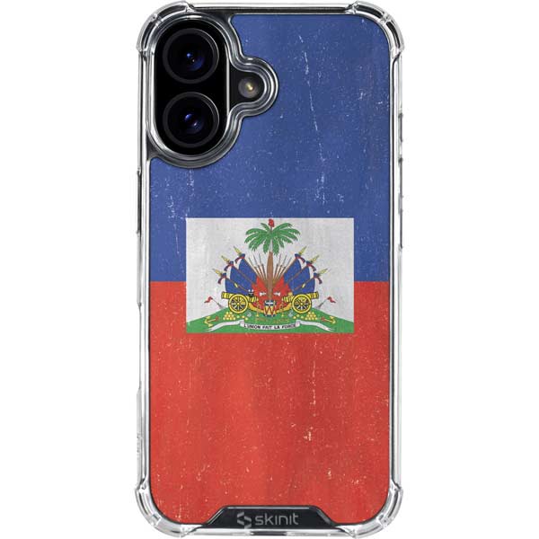 Haiti Flag Distressed iPhone 17 Clear Case