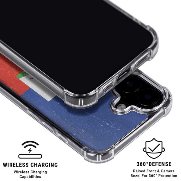 Haiti Flag Distressed iPhone 17 Clear Case