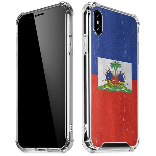 Haiti Flag Distressed iPhone X/XS Clear Case