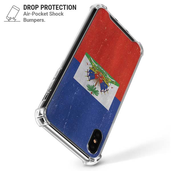 Haiti Flag Distressed iPhone X/XS Clear Case