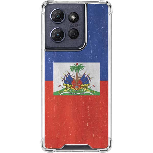Haiti Flag Distressed Moto G Play 5G (2025) Clear Case