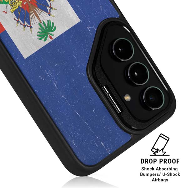 Haitian Flag Distressed Galaxy S26 Kickstand Case