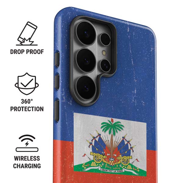 Haitian Flag Distressed Galaxy S26 Ultra Impact Case
