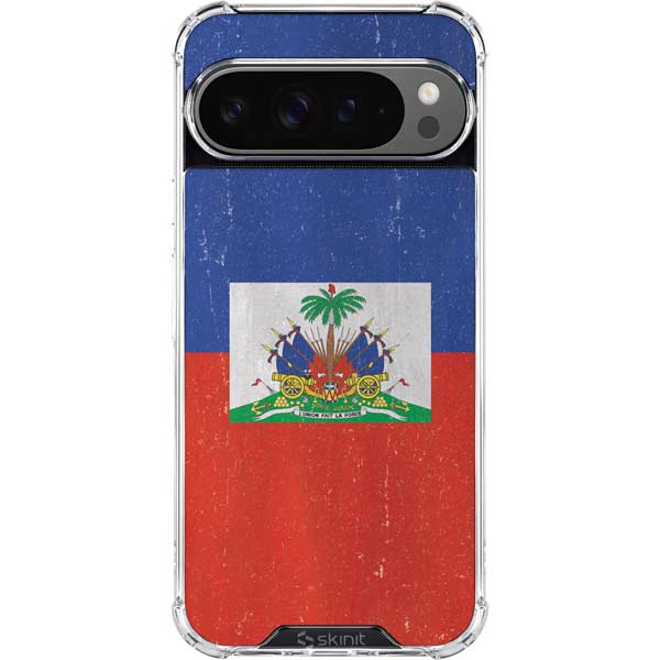 Haitian Flag Distressed Google Pixel 10 Pro Clear Case