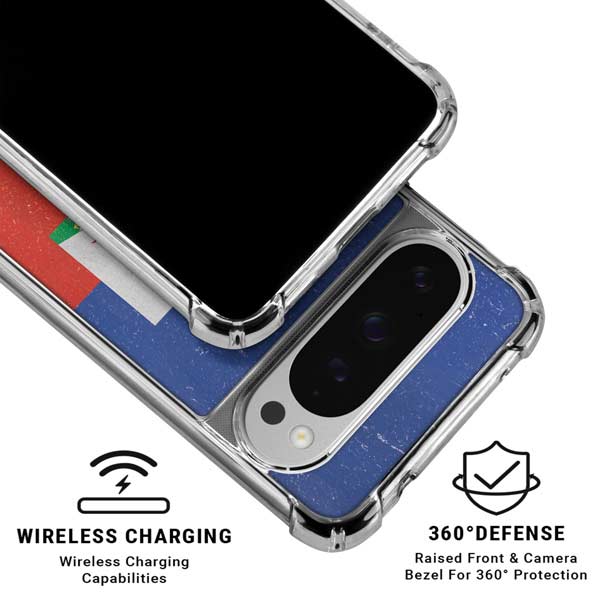 Haitian Flag Distressed Google Pixel 10 Pro Clear Case