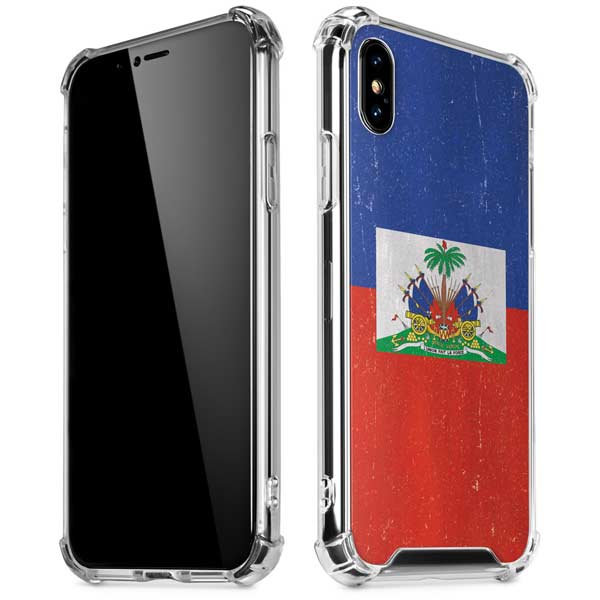 Haitian Flag Distressed iPhone X/XS Clear Case