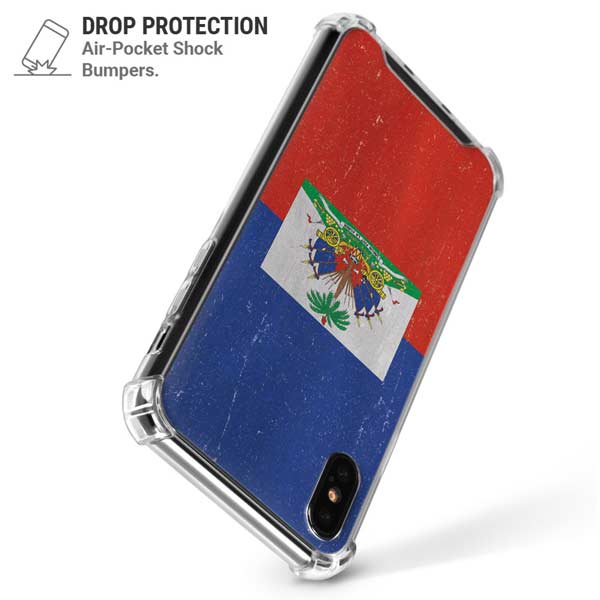 Haitian Flag Distressed iPhone X/XS Clear Case
