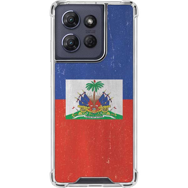 Haitian Flag Distressed Moto G 5G (2025) Clear Case