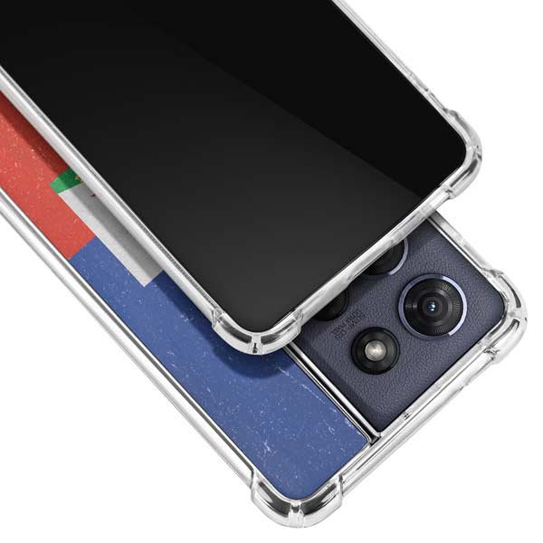 Haitian Flag Distressed Moto G 5G (2025) Clear Case