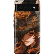 Halloween Pumpkin Witch with Fox by Ivy Dolamore Pixel Cases
