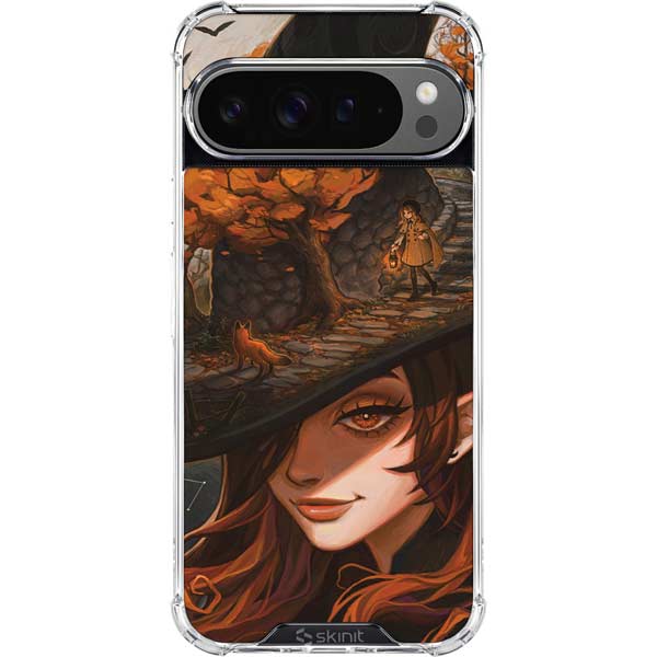 Halloween Pumpkin Witch with Fox by Ivy Dolamore Google Pixel 10 Pro Clear Case