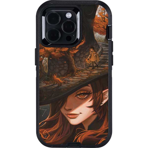 Halloween Pumpkin Witch with Fox by Ivy Dolamore Otterbox Defender iPhone Skin