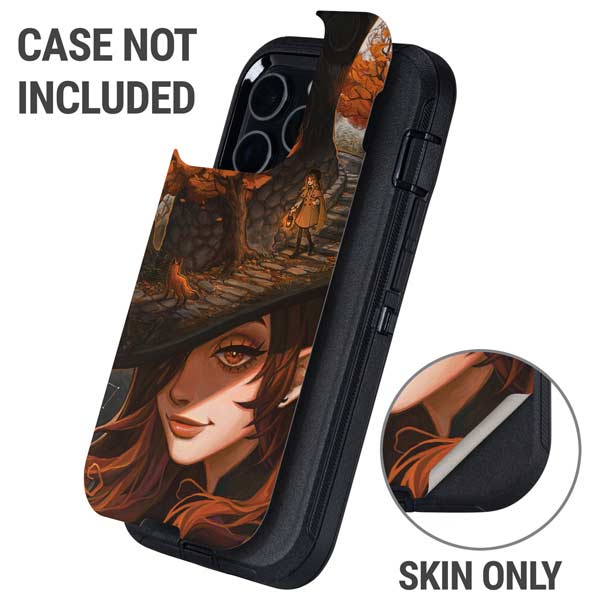 Halloween Pumpkin Witch with Fox by Ivy Dolamore Otterbox Defender iPhone Skin