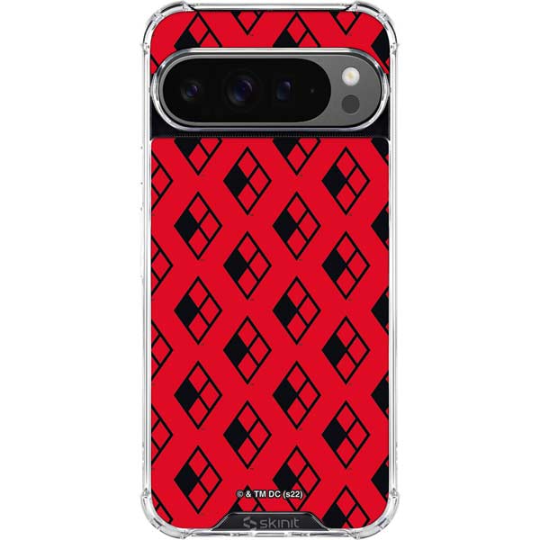 DC Comics Harley Quinn Logo Pattern Google Pixel 10 Pro XL Clear Case