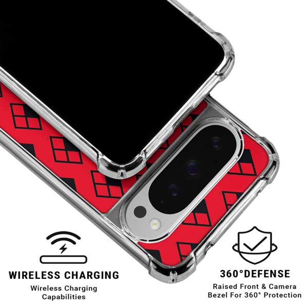 DC Comics Harley Quinn Logo Pattern Google Pixel 10 Pro XL Clear Case